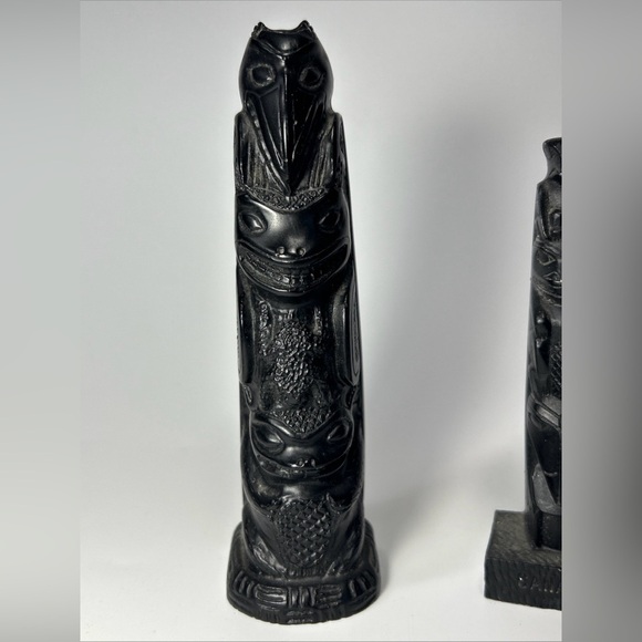Boma Canada Totem Raven Desk Curio Souvenir Black Native 7” Vintage - Picture 3 of 9